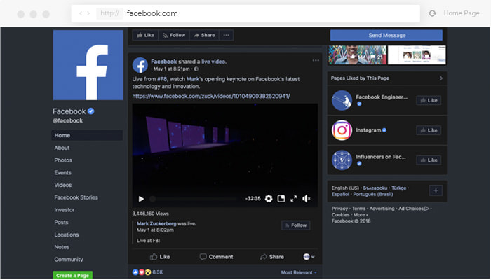 La nouvelle interface et le dark mode de Facebook