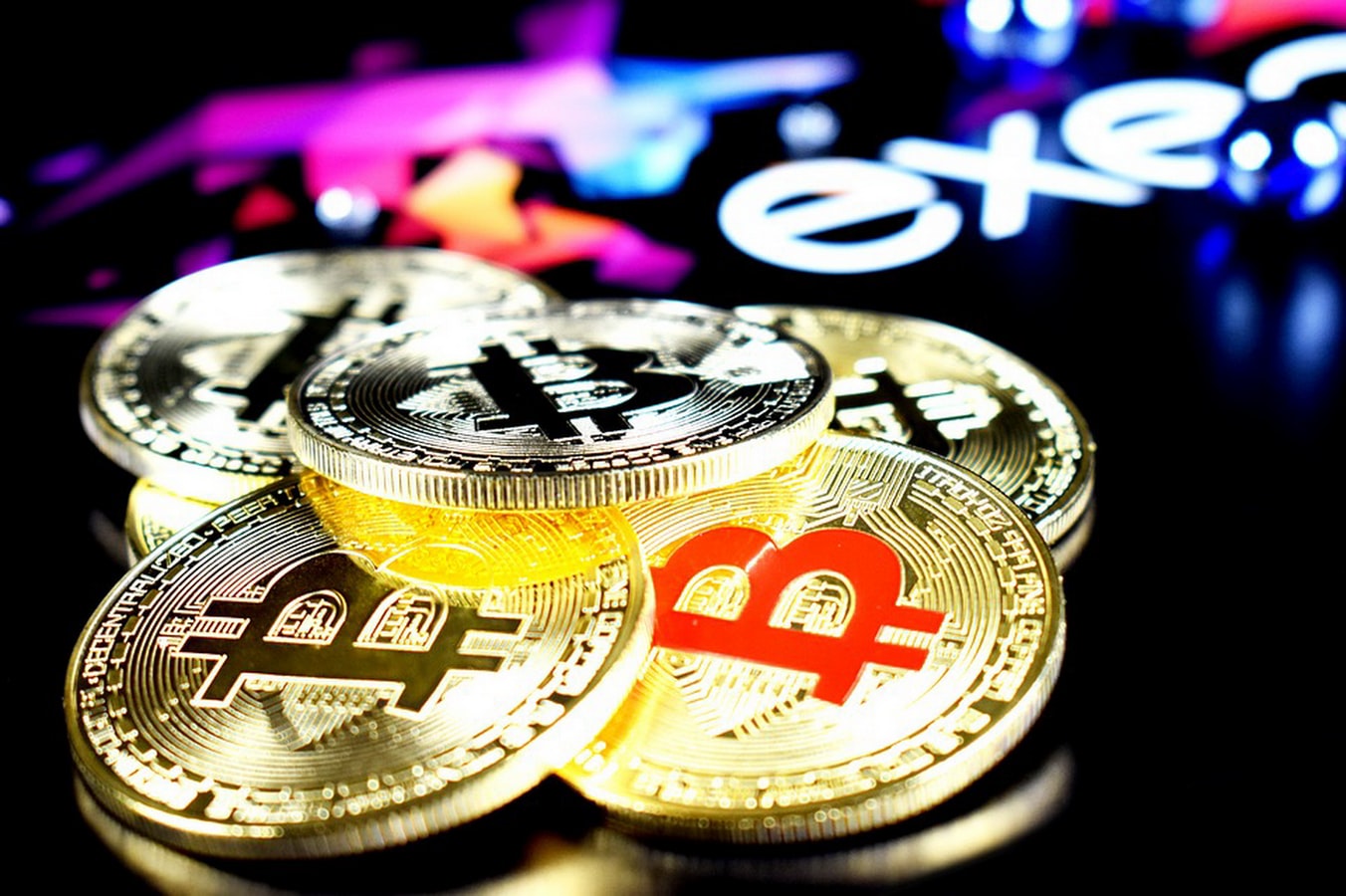 Des pièces de Bitcoin, l'une des cryptomonnnaies les plus connues.